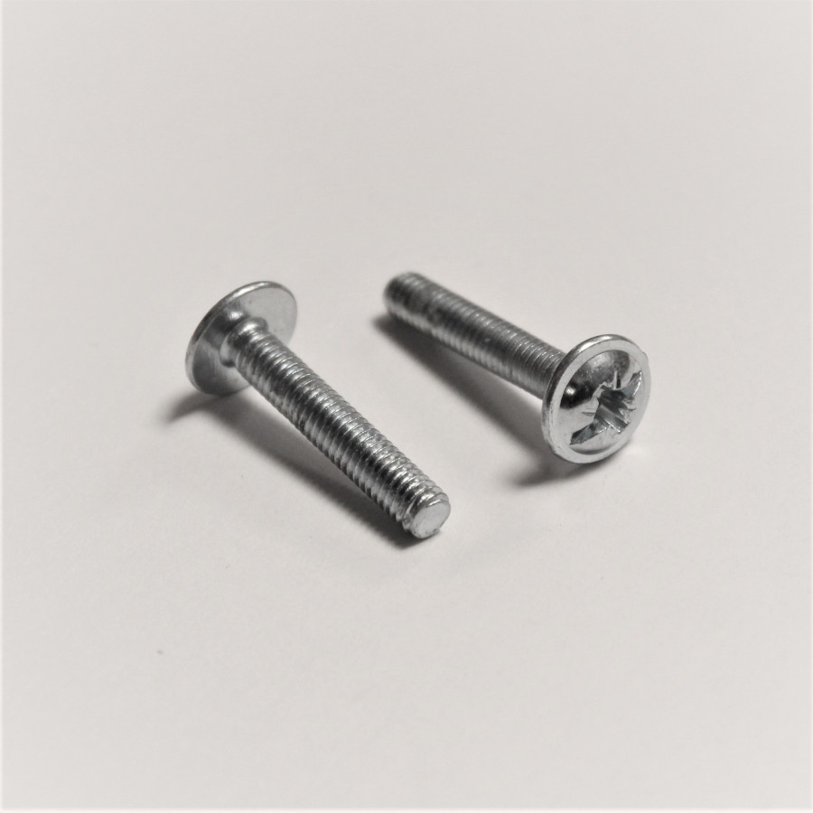 M4x22mm Blanke Skabsskruer med Fladt Hoved (50Stk)