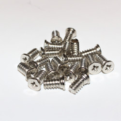 6,1x12mm Blanke skruer til montering i skuffeskinner og 5mm huller i skabe - Pose med 20stk