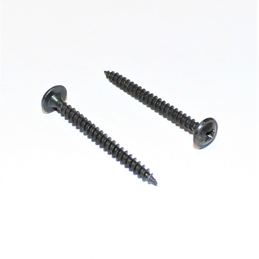 4x35mm Sort skabsskrue PZ2 Spunskrue med flangehoved - discosupport.dk
