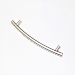Møbelgreb Stål Satin - Buet - Hulafstand 128mm - Skabsgreb - discosupport.dk