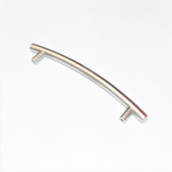 Møbelgreb Stål Satin - Buet - Hulafstand 128mm - Skabsgreb - discosupport.dk