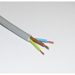 Grå plastisoleret ledning 3x0,75mm2 - Pris pr. meter