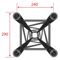 29x29cm Beglec QUA29-200 AluTruss Sort 2m Firkant - Billigt på discosupport.dk