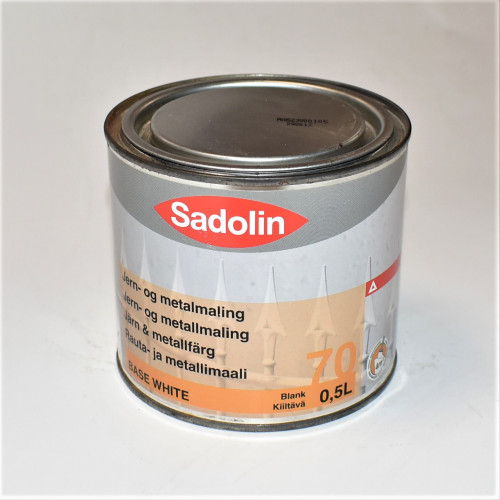 Sadolin Jern- og Metalmaling - Hvid - Blank 70 - 0,5 liter - Alkyd - discosupport.dk