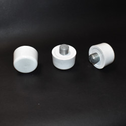 Møbelfod - Glidesko - Glidefod - hård hvid plast - dia 40mm - Metrisk Fingevind MF16/2