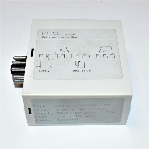 C-mac RT10E Delay on operate timer - RT10E-2-1-024-15S - 24VAC - 0,4-15 sek