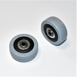 50x18mm gummihjul med plastfælg og kugleleje - akselhul 6mm - Blickle hjul