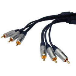 10 meter Composite video kabel med 2x3 Phono-stik