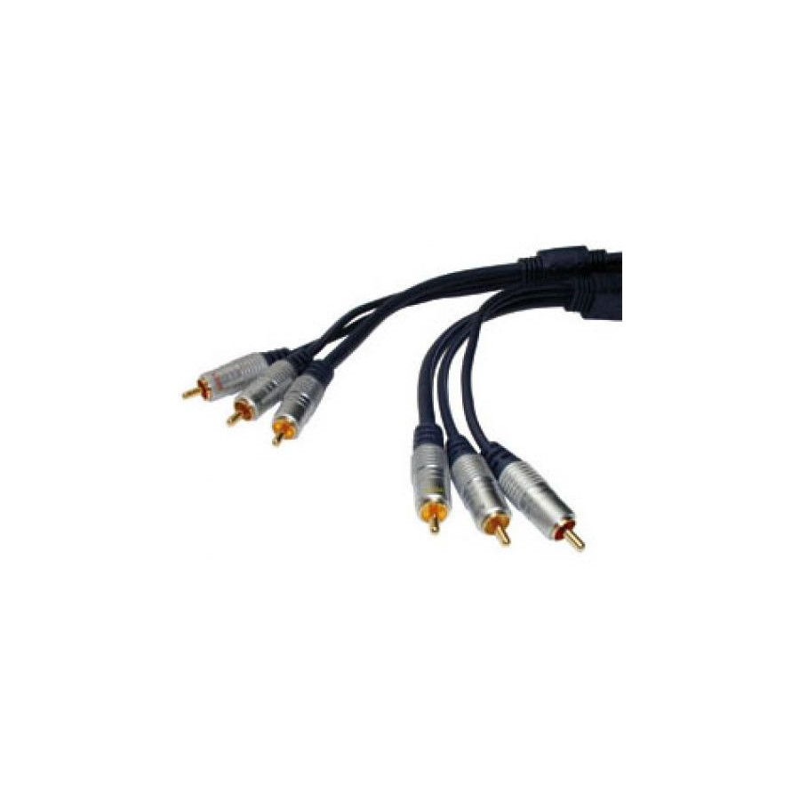 10 meter Composite video kabel med 2x3 Phono-stik