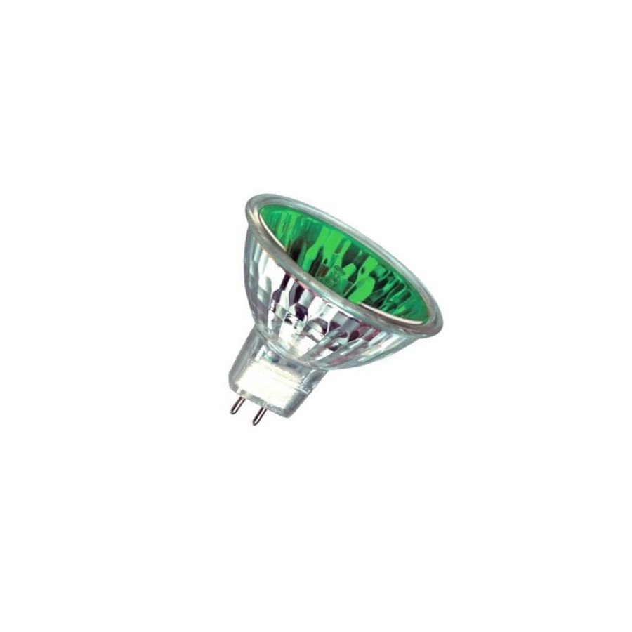 Grøn Halogenreflektor MR16 - 50W - 12V - GX 5.3 - 12 graders lysspredning
