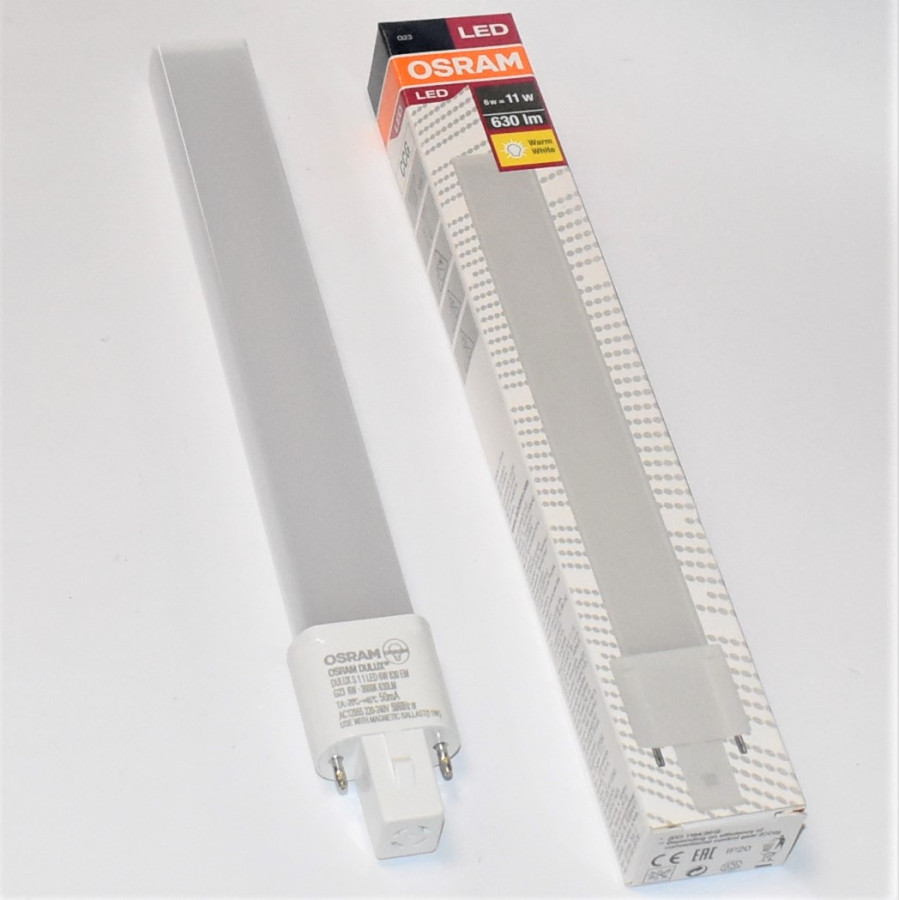 6 Watt - Osram Dulux S LED kompaktrør G23 2pin - Køb her!