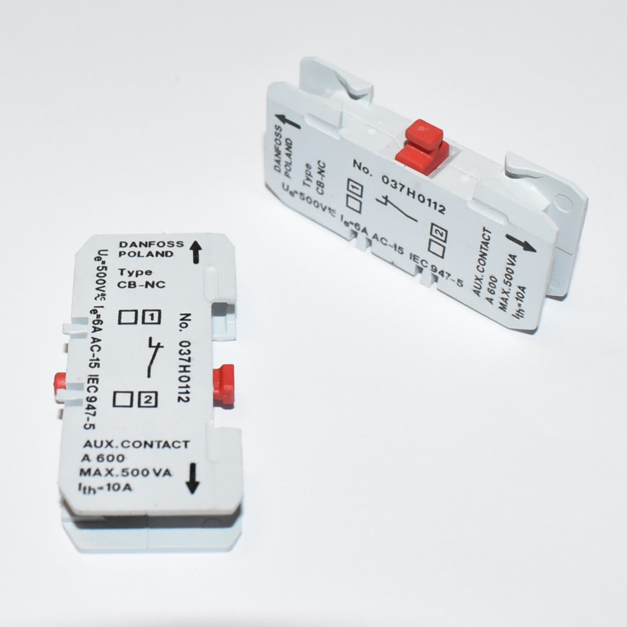 Danfoss CB-NC 1-2 Hjælpekontakt - Bryde - 037H0112 - EAN 5702423015832 - discosupport.dk