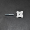 Plastgreb - Fingerskrue M6x30mm - Hvid - Ø 40mm greb for sætskrue