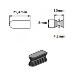 Geringssamler W-2 - 10x8x25,4mm - Brun plast - Mitre Joint - discosupport.dk