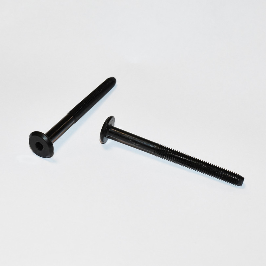M6x70mm Sort Møbelskrue - Unbrakoskrue med flangehoved - Køb på discosupport.dk