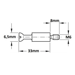 Samlebolt M6 - Ø7x41mm møbelskrue - Samlebeslag FZB - discosupport.dk