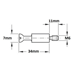 Samlebolt M6 - Ø7x42mm møbelskrue - HBP Samlebeslag - køb på discosupport.dk