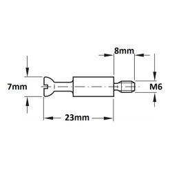 Samlebolt M6 - Ø7x31mm møbelskrue - Minifix - køb på discosupport.dk