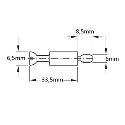 Samleskrue til møbler 6x43mm Minifix - discosupport.dk