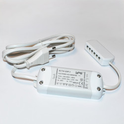 12V LED-driver SELF SLT15-12VF transformator 15W - 12-port discosupport.dk