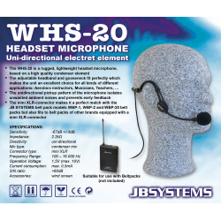 Trådløs Mikrofon WHS-20 (belt pack) +WHS-20 headset + WR-10 Modtager