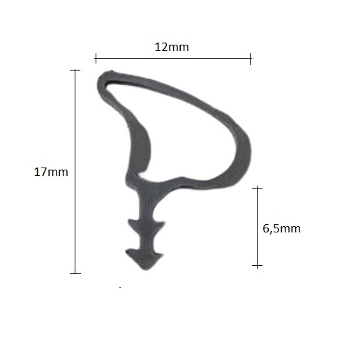 Tætningsliste til 3mm not - Grå - fleksibel  dørtætning - discosupport.dk