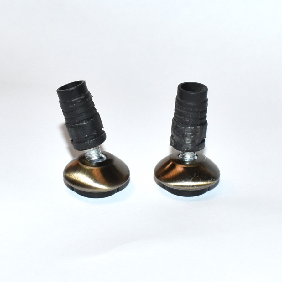 Stillefod M6x15mm bronzefarvet Ø24mm med M6 gevindbøsning Ø12mm - discosupport.dk