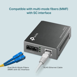 TP-Link MC200CM 1000Mbps RJ45 SC Fiber Converter - discosupport.dk