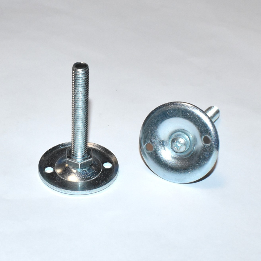 Stilleskrue M8x50mm med Ø40mm drejelig metalbase - discosupport.dk