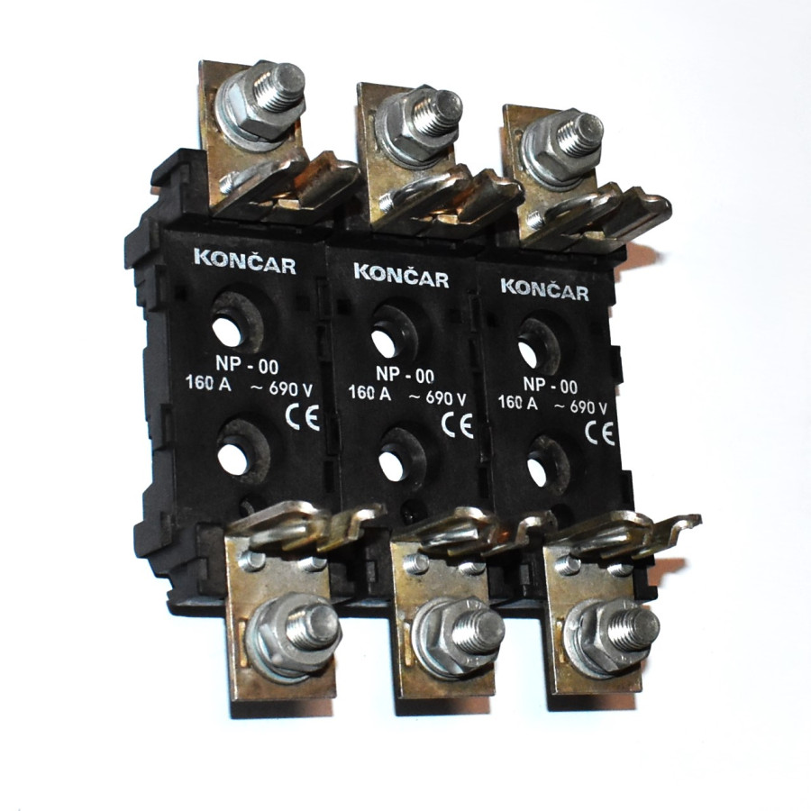 Sikringselement NH00 3-pol 160A - Koncar NP-00 - sikringsholder