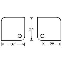 Plant Hjørne til Flightcase i Sort til 22mm lister - 37x37x37mm - discosupport.dk