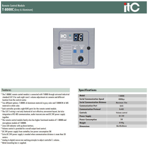 itC T-8000C Remote control modul - discosupport.dk