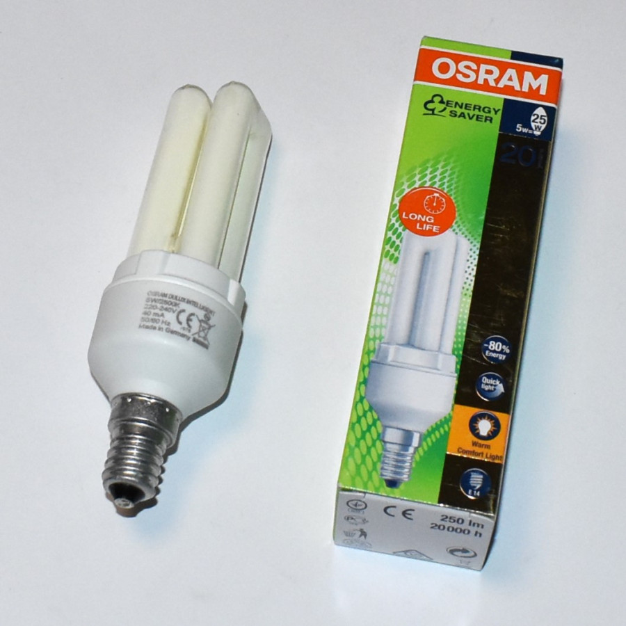 Osram Dulux E14 - 5W Long Life Sparepære - Varm Hvid - 250lm - discosupport.dk