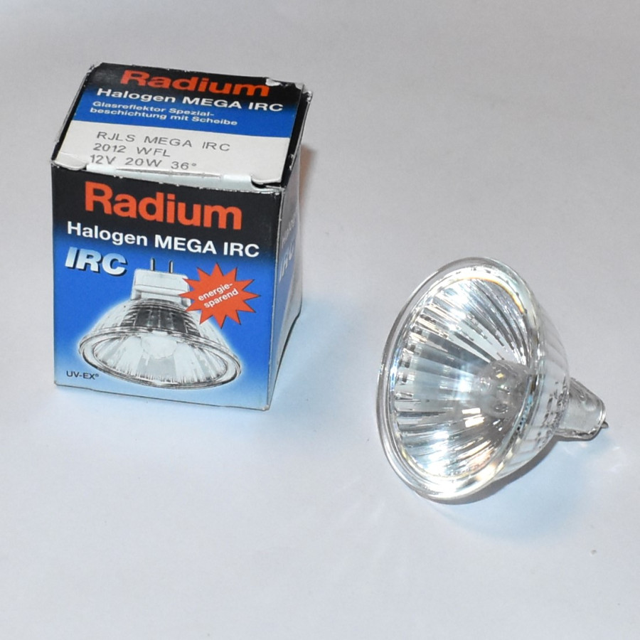 20W Radium Mega IRC Halogen Reflektorpære - 12V - GU5.3 - 36 grader  discosupport.dk