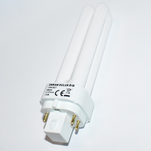 13W lavenergirør G24q-1 - Osram Dulux DE 13W/827 Varm Hvid - 4-pin - discosupport.dk