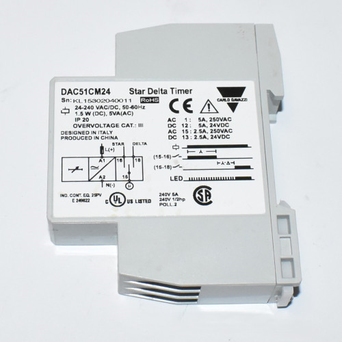 Carlo Gavazzi DAC51CM24 Star Delta Timer - EAN 8030956001181 - discosupport.dk