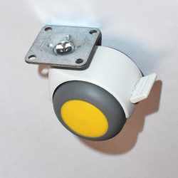 50mm Møbelhjul - Lumina Gul - Kontorhjul med bremse - discosupport.dk