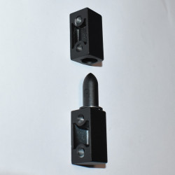 Sort Stabelhængsel - støbt metal - 64x16mm M5 - Southco 96-50-500-50 - discosupport.dk