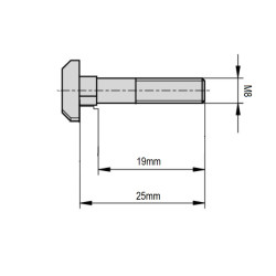M8x25mm Sort galvaniseret Hammerhoved Bolt - Rexroth T-bolt - discosupport.dk