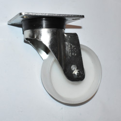 Nylonhjul 100mm Hvid med kraftig svingbar gaffel - Transporthjul - discosupport.dk