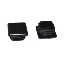 40x40mm Endeprop - Sort plast - Firkant Dupsko - Rørprop - discosupport.dk