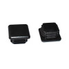 40x40mm Endeprop - Sort plast - Firkant Dupsko - Rørprop - discosupport.dk