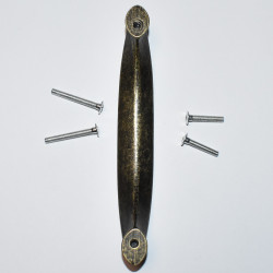 Skuffegreb i Antik Messing Look - Hulafstand 128 mm.