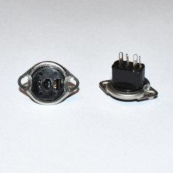 2 pol DIN Chassis højttaler stik - med afbryder - hunstik - Chassisstik - discosupport.dk