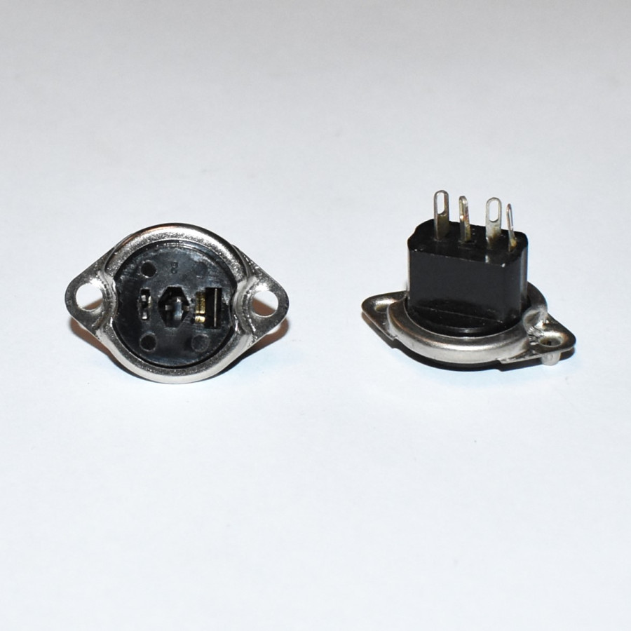 2 pol DIN Chassis højttaler stik - med afbryder - hunstik - Chassisstik - discosupport.dk