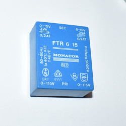 Transformator 2x 0-15V 3VA - Input 230V - Monacor FTR-615 - discosupport.dk