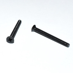 M3x30mm Sort Maskinskrue - Undersænket PH1 - elgalvaniseret - discosupport.dk