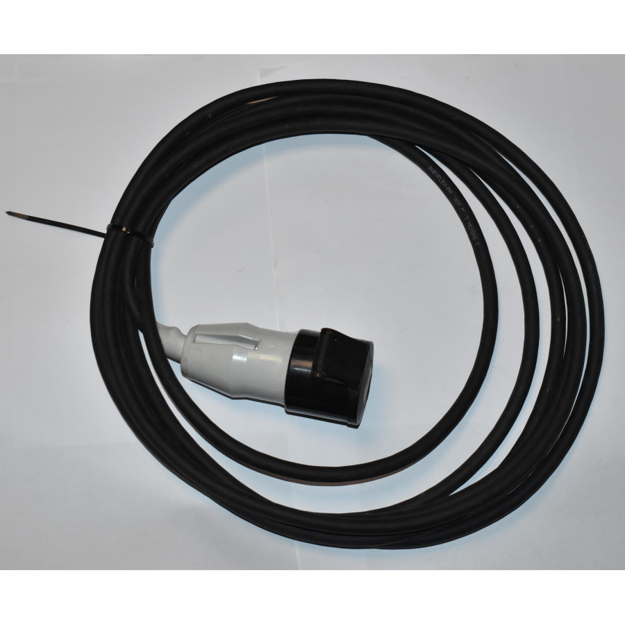 6 Meter Gummikabel 4x1,5 mm2 med 4p Stik + Jord