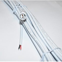 10 Meter Hvid Plastkabel 300V 2x0,5 mm2 - Til LED