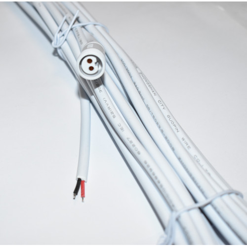 10 Meter Hvid Plastkabel 300V 2x0,5 mm2 - Til LED